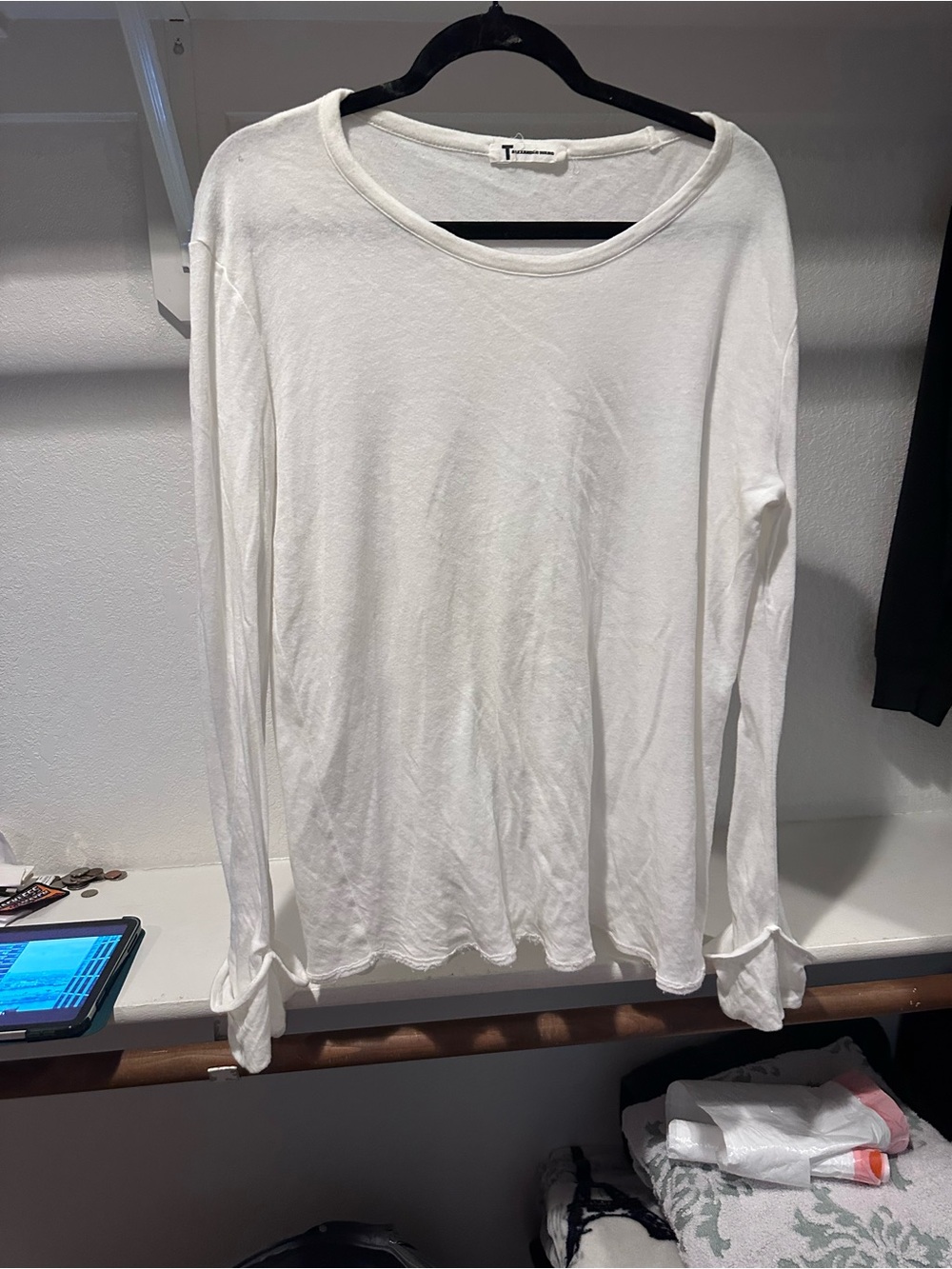White Long Sleeve Lightweight Tee